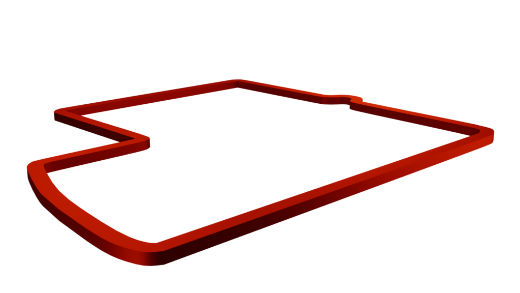 Tracciato di corsa rosso stilizzato